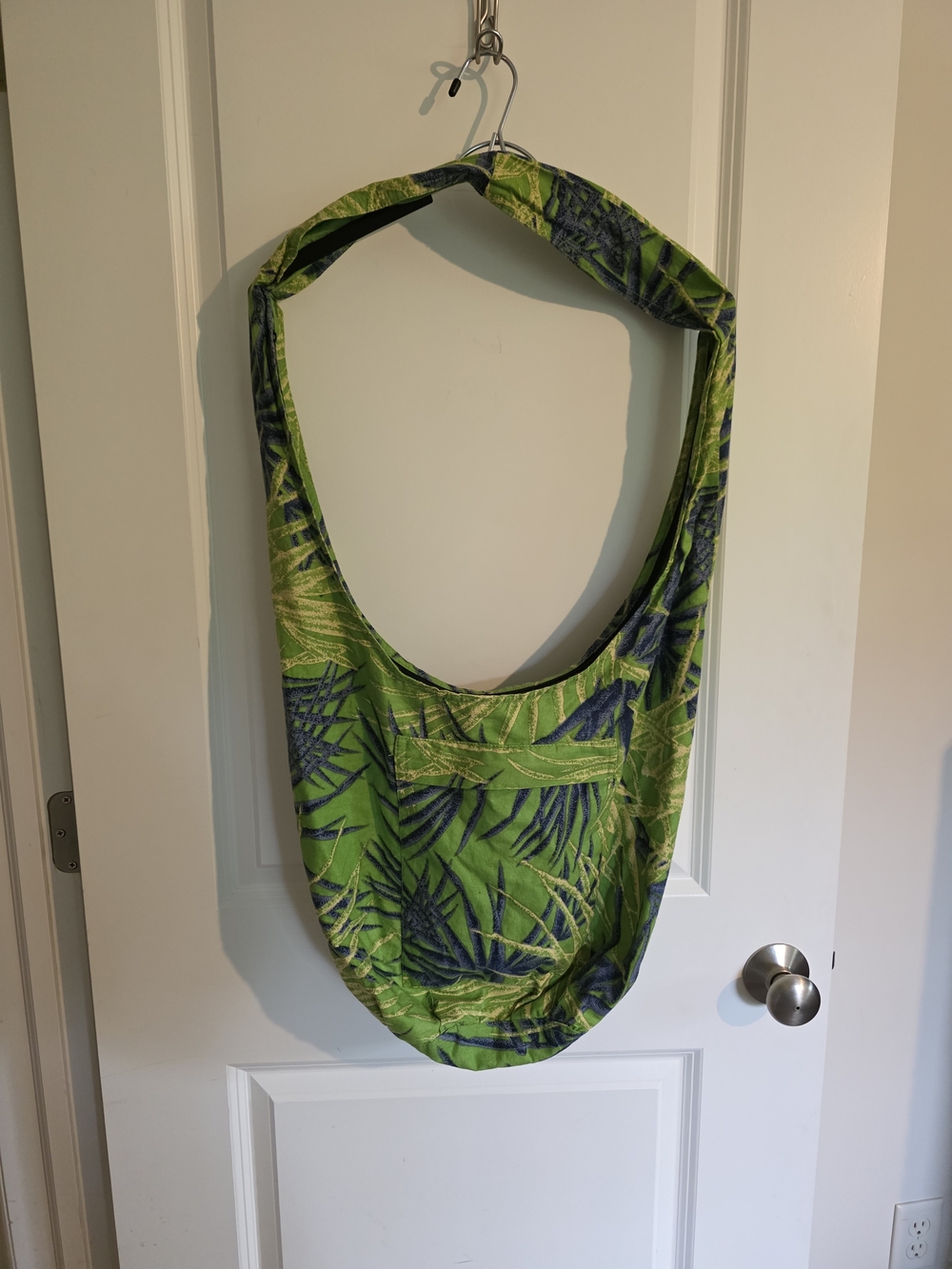 Green And Blue Tropical Print Shoulder Crossbody Hippie Hobo Bag